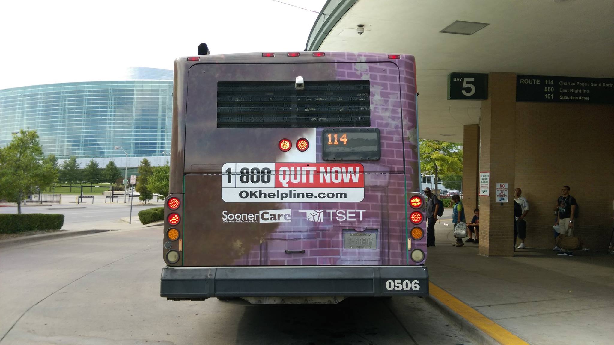 Oklahoma Tobacco Helpline bus advertisement