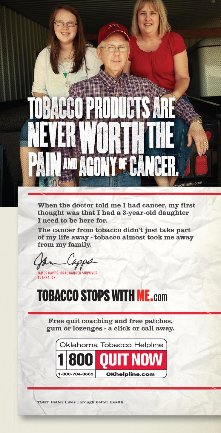James Capps: Tobacco products are never worth the pain and agony of cancer.