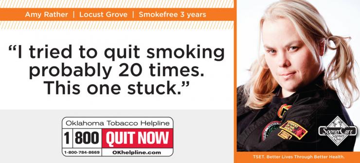 "I tried to quit smoking probably 20 times. This one stuck!" - Amy Rather