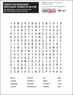 Rewards of quitting word search