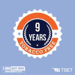 9 years tobacco free