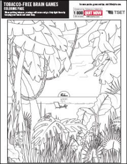 Tobacco-free brain games: adult coloring pages