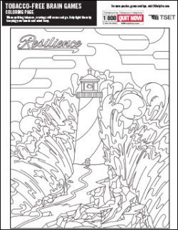 Tobacco-free brain games: adult coloring pages