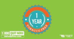 1 Year tobacco free badge