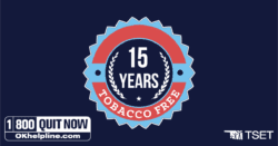 15 Years tobacco free badge