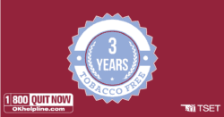 3 Years tobacco free badge
