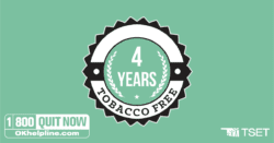 4 Years tobacco free badge