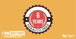 6 Years tobacco free badge