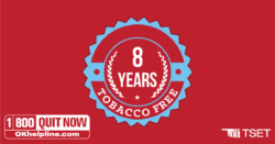 8 Years tobacco free badge
