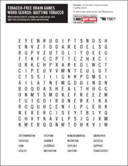 Quitting tobacco word search