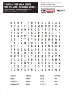 Managing stress word search