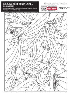 tobacco free brain games: coloring page
