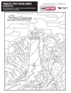 tobacco free brain games: coloring page