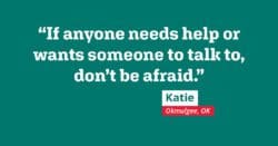 If anyone needs help or wants someone to walk to, don't be afraid.