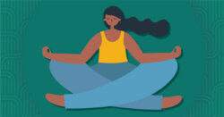 Woman meditating with legs crossed