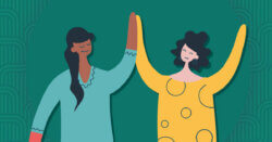 two women high fiving each other